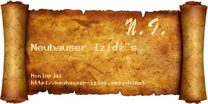 Neuhauser Iziás névjegykártya